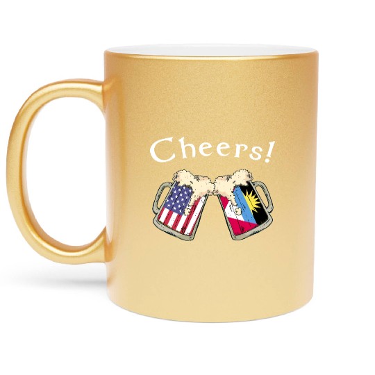 Antigua American Grown Country Cheers Beer Drink Metallic Mugs