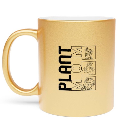 Mother Metallic Mugs, Plant Mom Floral Botanist Metallic Mugs,