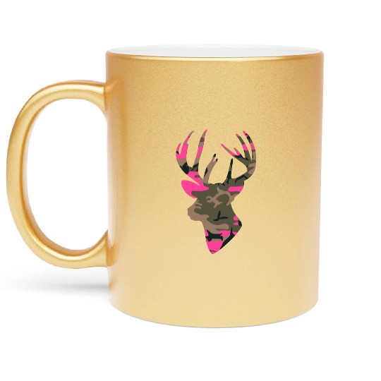 Deer Womens Camo Outfitter Black Metallic Mugs