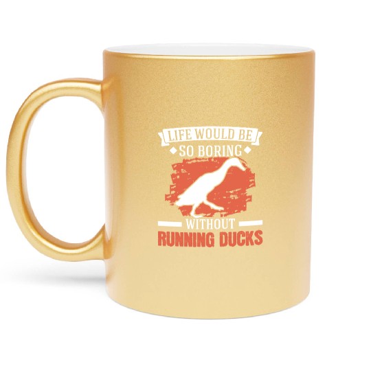 Indian Runner Gift Running Duck Metallic Mugs