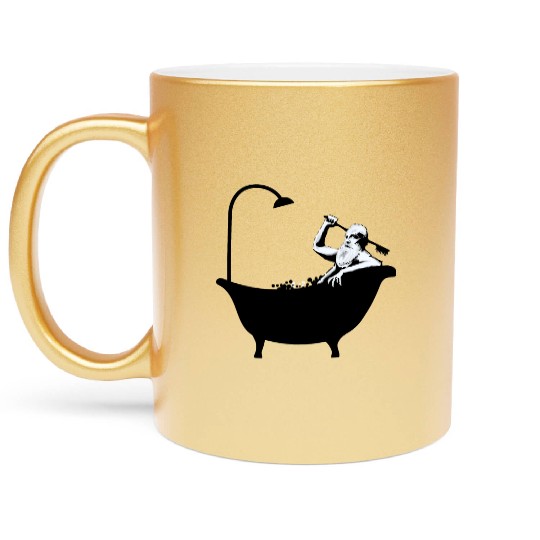 Banksy - Grandpa in the bathtub Metallic Mugs