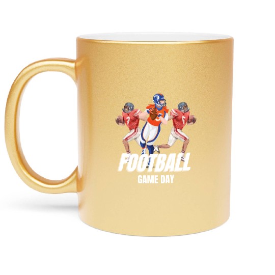 Football Game Day Vibes , Football Season Metallic Mugs