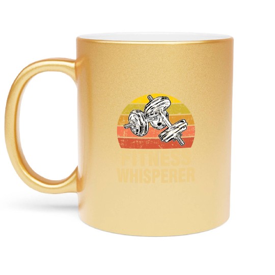 Fitness Whisperer Funny Weightlifting Gym Workout Metallic Mugs