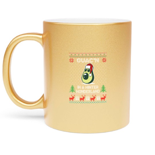 Guac'n In A Winter Wonderland Funny Christmas Metallic Mugs