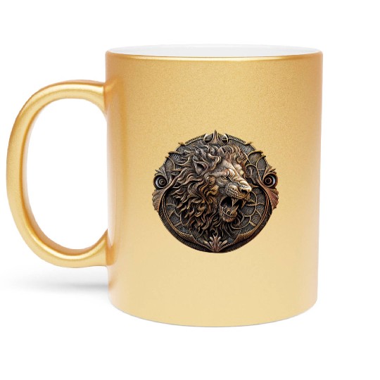 Angry Lion Metallic Mugs