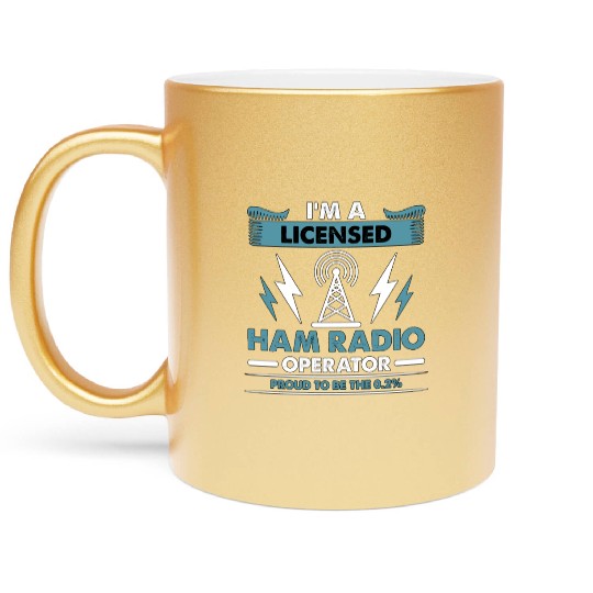 Ham Radio I'm A Licensed Ham Radio Antenna Channel Metallic Mugs