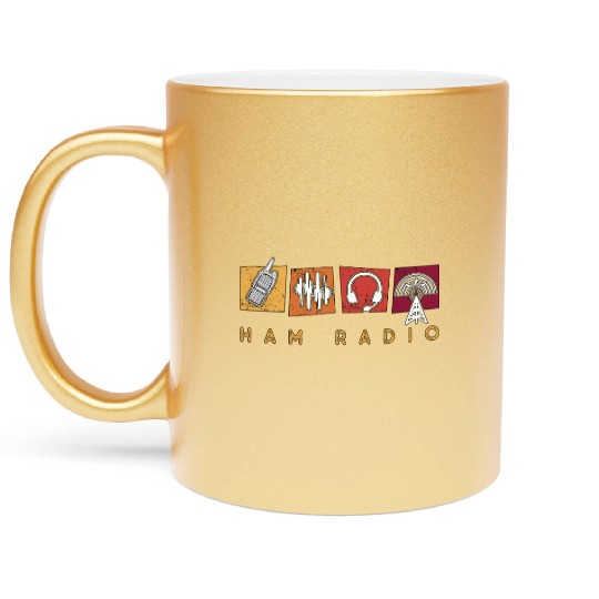 Ham Radio Amateur Radio Operator Channel Frequency Metallic Mugs