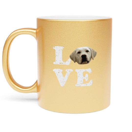 I Love My Yellow Lab Labrador Retriever Dog Metallic Mugs