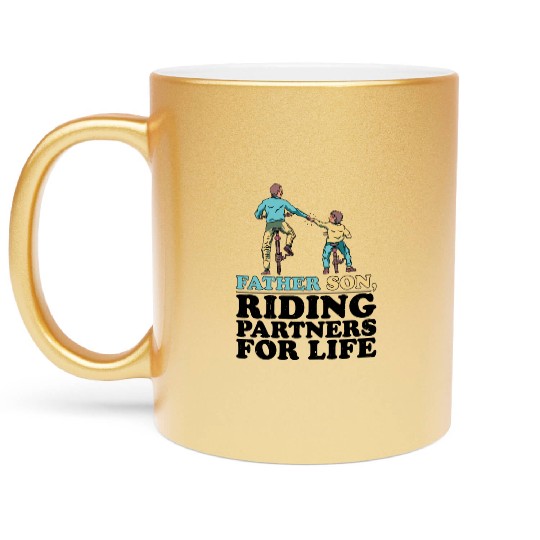 Father Son, Riding Partners For Life 2 Metallic Mugs