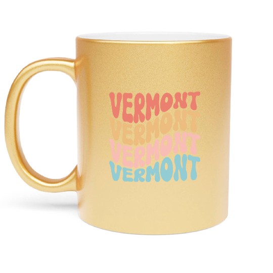 Retro Vermont Use State Metallic Mugs