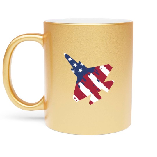 F-35 Lightning Military American Painted Flag Jet Metallic Mugs