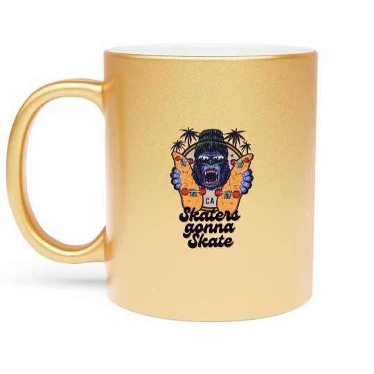 Skaters Gonna Skate | Skateboard Lover Metallic Mugs