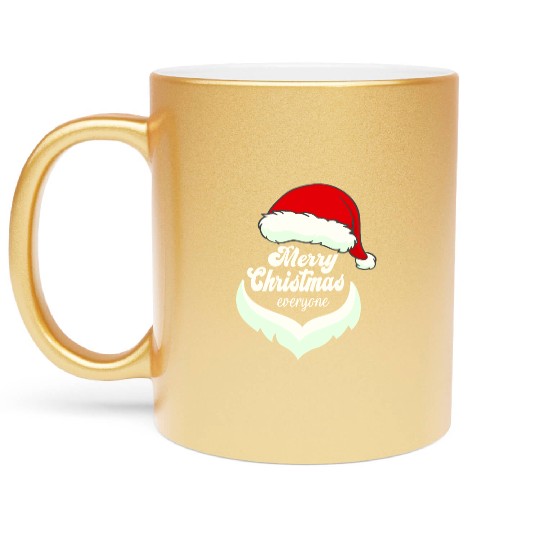 Santa Claus Merry Christmas Beard and hat Metallic Mugs