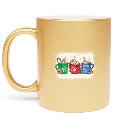 Christmas Hot Chocolate Peppermint Mocha Metallic Mugs