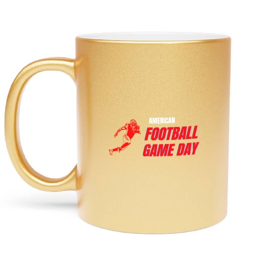 American Football Player Game Day Sport Tees Metallic Mugs