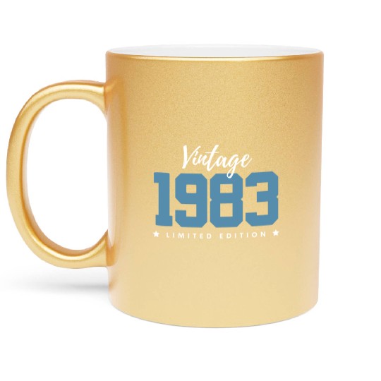 40 Years Vintage 1983 Retro 40th Birthday Metallic Mugs