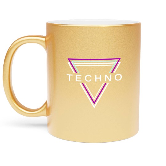 Techno House Party EDM Festival Goa Electro Rave Metallic Mugs