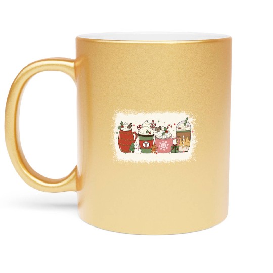 Christmas Hot Chocolate Peppermint Mocha Metallic Mugs