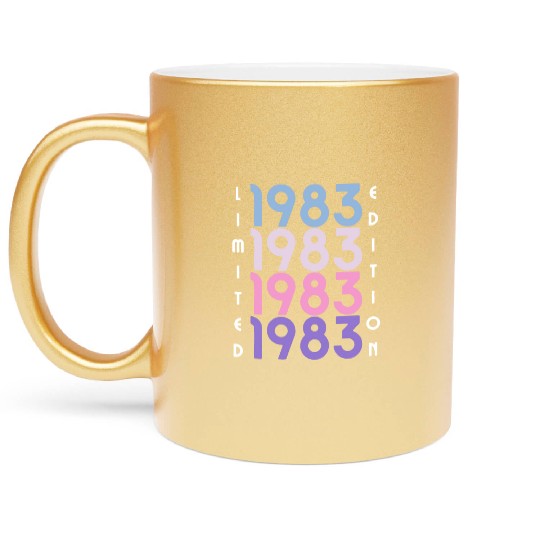 40 Years Vintage 1983 Retro 40th Birthday Metallic Mugs