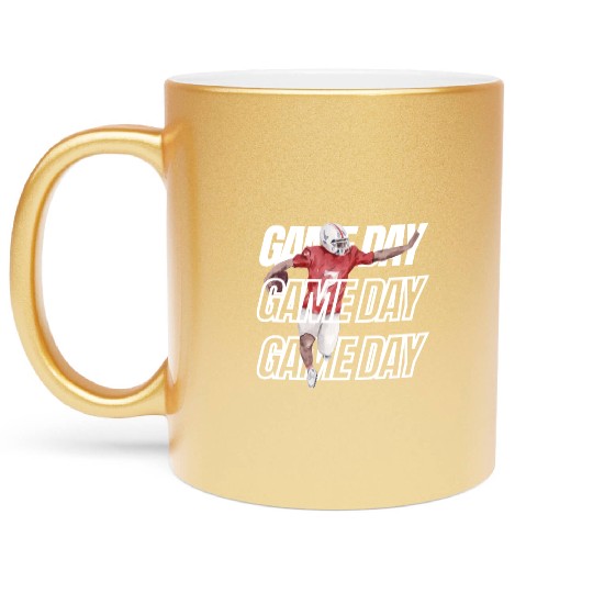 Game Day Football Life , Football Mom Sports Metallic Mugs