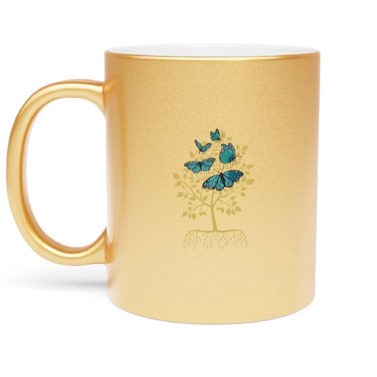 Butterfly Tree Beautiful Animal Butterflies Tree Metallic Mugs