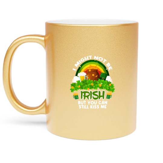 st.patricks, drinking, irish, four, leaf, clover, Metallic Mugs