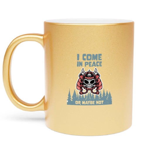Alien Galaxy Lover I Come In Peace Or Maybe Not Metallic Mugs