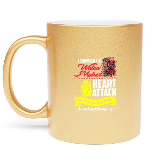 I Survived The Widow Maker Heart Attack Metallic Mugs