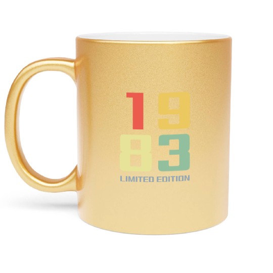 40 Years Vintage 1983 Retro 40th Birthday Metallic Mugs