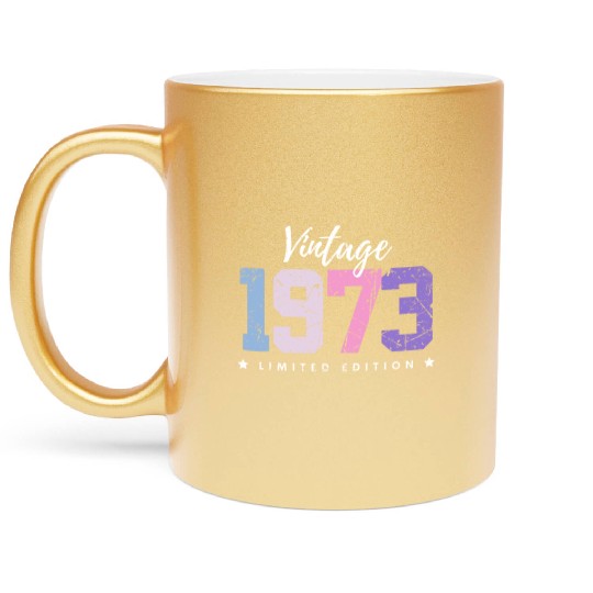 50 Years Vintage 1973 Retro 50th Birthday Metallic Mugs