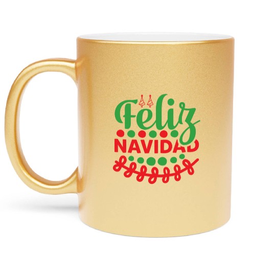Feliz Navidad Metallic Mugs