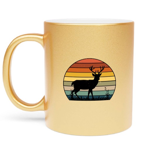 Retro Style Elk - Deer Vintage Metallic Mugs