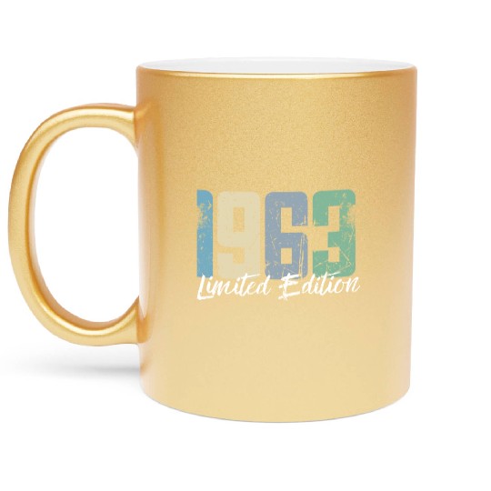 60 Years Vintage 1963 Retro 60th Birthday Metallic Mugs