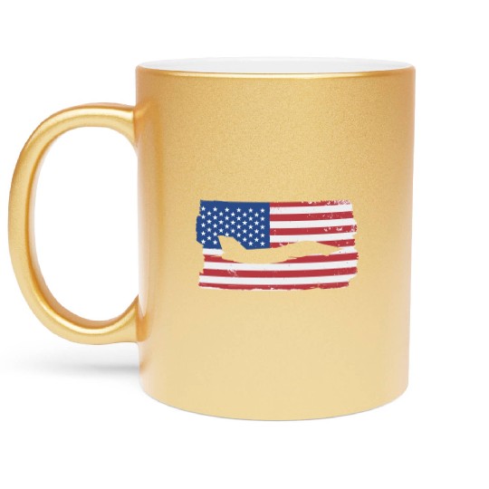F-14 Tomcat Fighter Jet American Flag F14 Tomcat Metallic Mugs