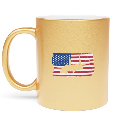 F-15 Eagle Fighter Jet American Flag F15 Eagle Metallic Mugs