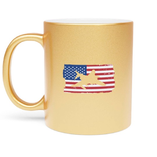 F-4 Phantom Fighter Jet American Flag F4 Phantom Metallic Mugs