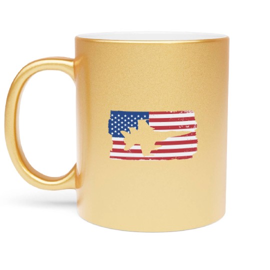 F-18 Hornet Fighter Jet American Flag F18 Hornet Metallic Mugs