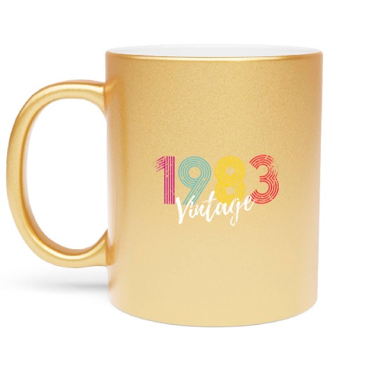 40 Years Vintage 1983 Retro 40th Birthday Metallic Mugs