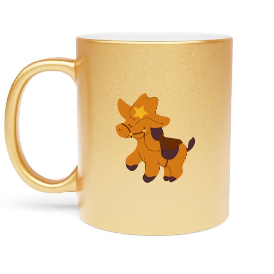 cowboy horse Metallic Mugs