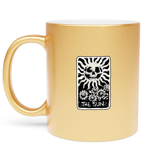 The Sun Skeleton Skull Tarot Card Metallic Mugs