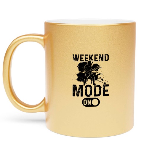 Weekend Mode On - Bass Guitarist Bass Guitar Playe Metallic Mugs