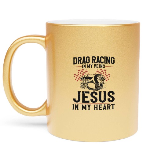 Drag Racing Race Car Drag Racing Metallic Mugs