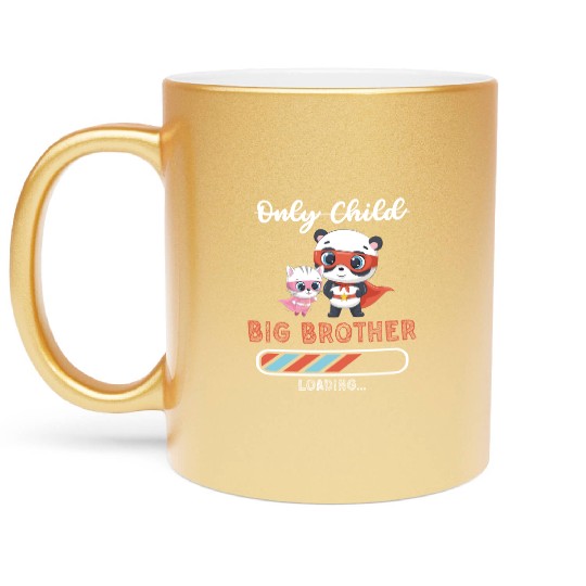 Big brother super hero panda cat Metallic Mugs