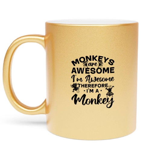 Orangutan Monkey Chimpanzee Monkey - Monkey Lover Metallic Mugs