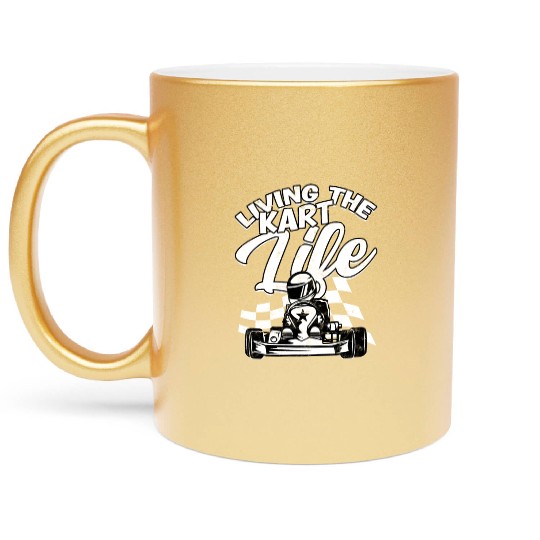 Go Kart Racer Pit Crew Car Racing Karting Metallic Mugs