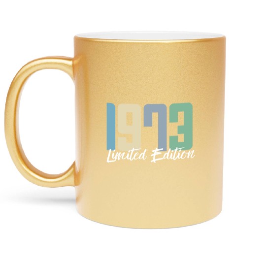 50 Years Vintage 1973 Retro 50th Birthday Metallic Mugs