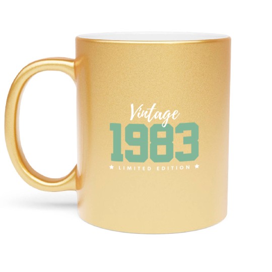 40 Years Vintage 1983 Retro 40th Birthday Metallic Mugs