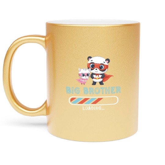 Big brother super hero panda cat 2023 Metallic Mugs