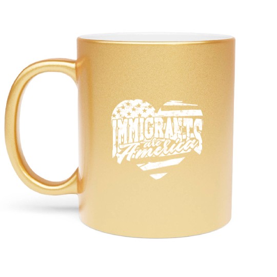US Immigrant Indigenous USA Immigrants america Metallic Mugs