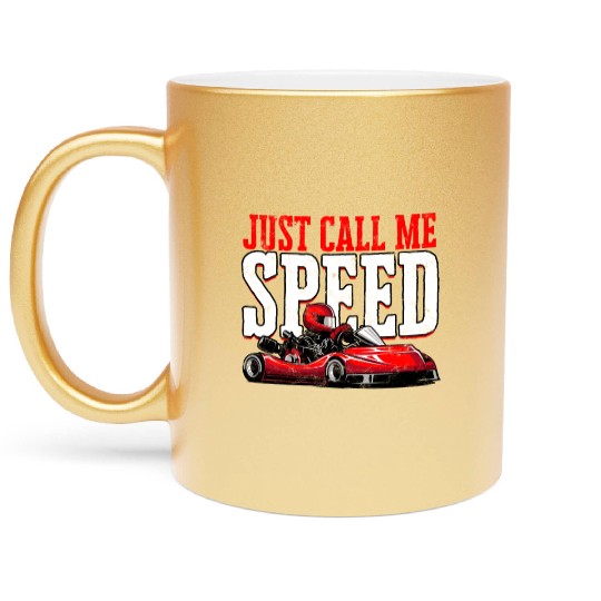 Go Kart Racer Pit Crew Car Racing Karting Metallic Mugs